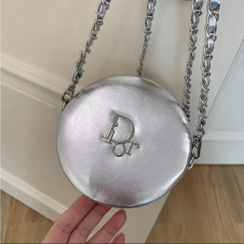 Dior perfume Silver Metallic Coin/air pod pouch